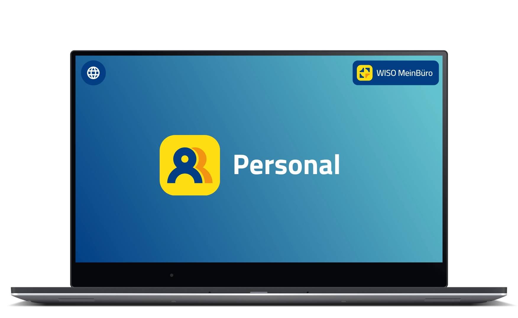 Laptop mit dem Logo von WISO MeinBüro Personal