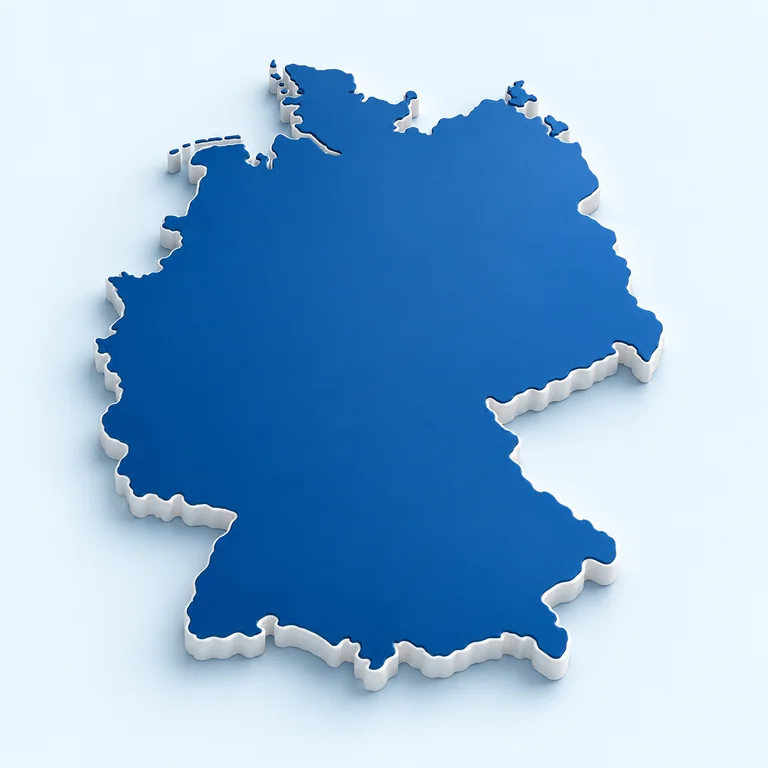 Blaue Deutschlandkarte als Symbol für die Datenspeicherung in Deutschland