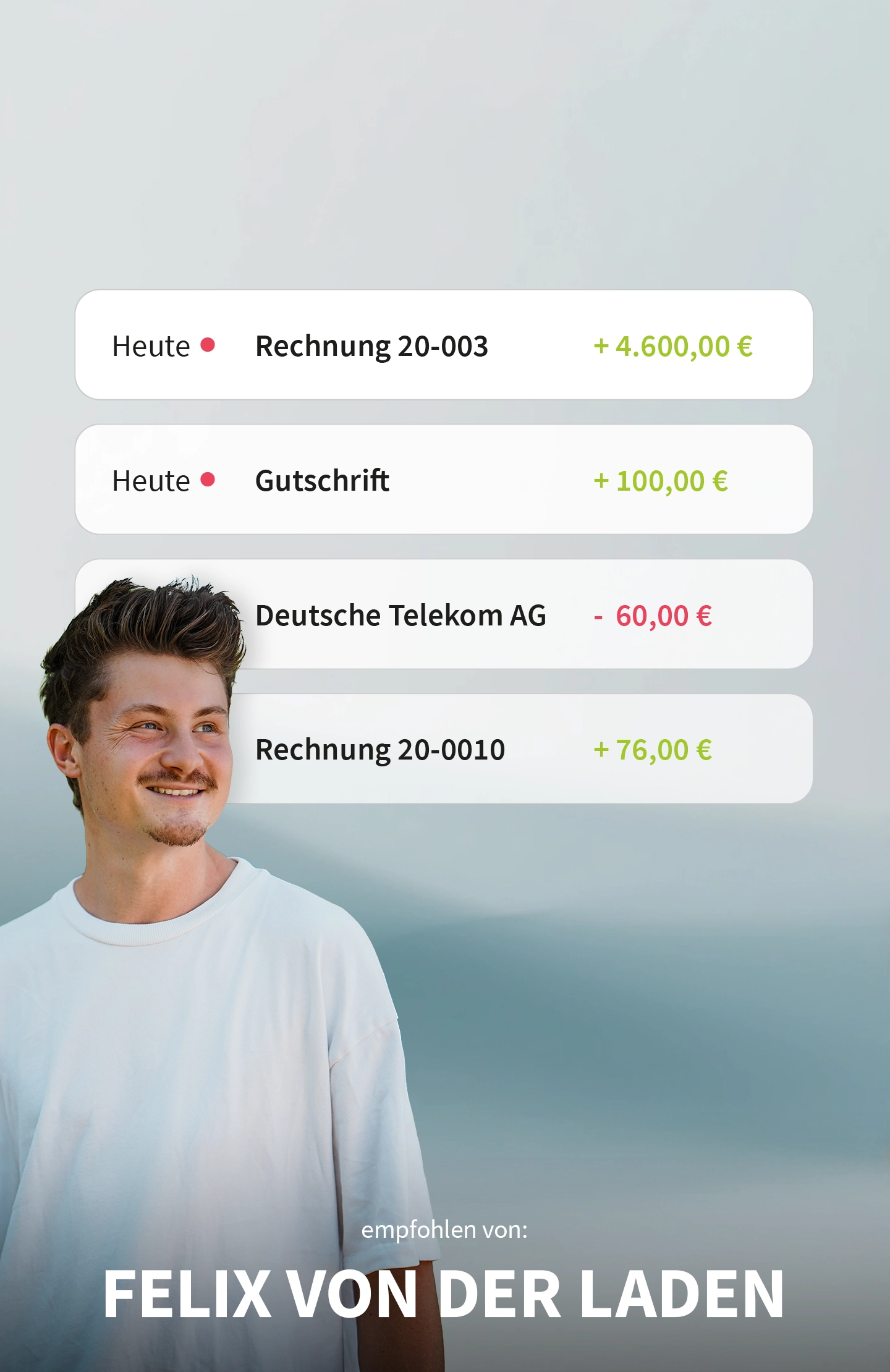 Felix von der Laden vor digitaler Zahlungsübersicht – steht für den automatischen Abgleich von Zahlungen mit offenen Rechnungen