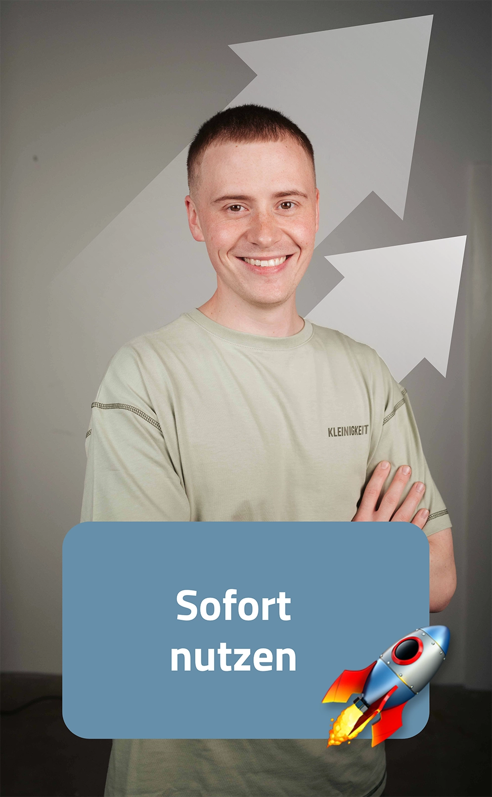 Marvin Wildhage mit Raketensymbol – Symbolbild für die sofortige Nutzung einer Online-Lösung