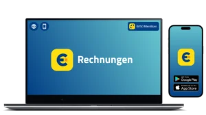 Laptop und Smartphone mit dem Logo von WISO MeinBüro Rechnungen