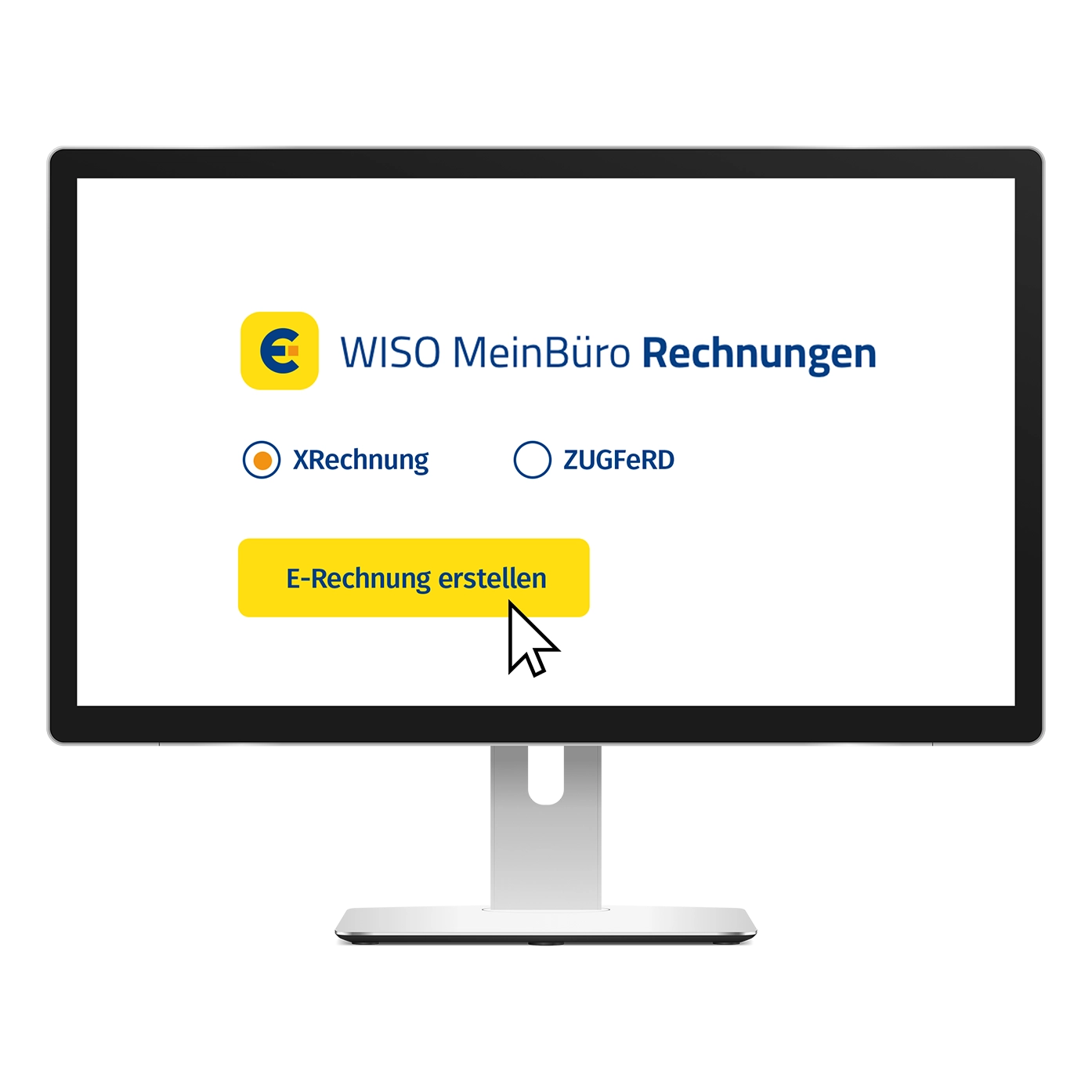 Stilisierte Darstellung der Rechnungserstellung in WISO MeinBüro